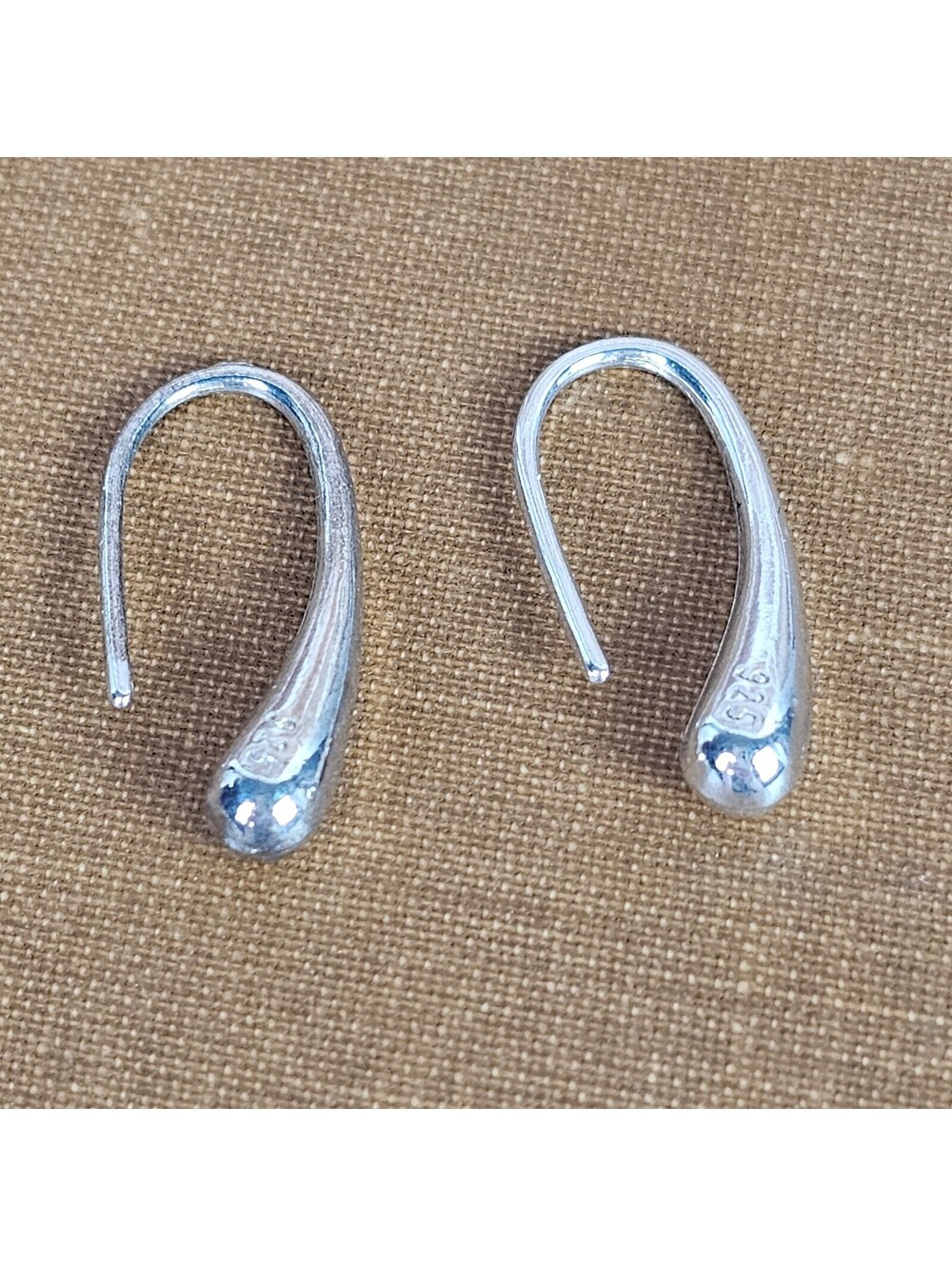 925 Sterling Silver Teardrop Hook Earrings – Minimalist Modern Drop Design